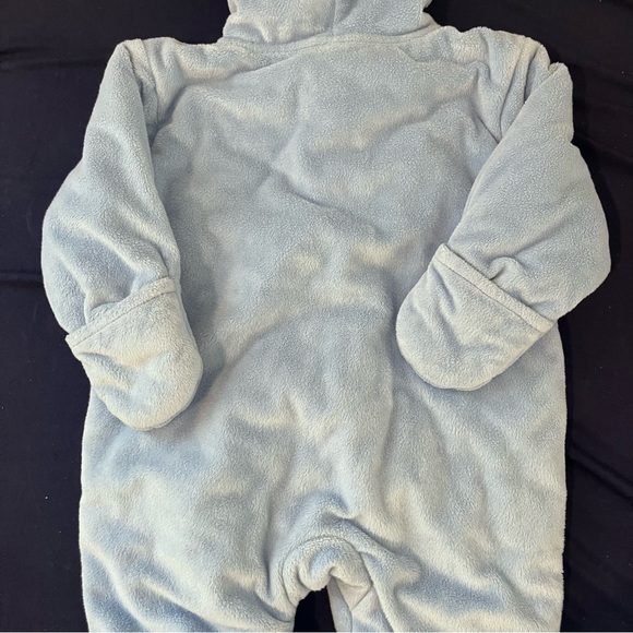 Child Of Mine By Carters Baby Boy Snowsuit Light Blue 3-6m Hooded Fleece Mittens - Picture 7 of 9